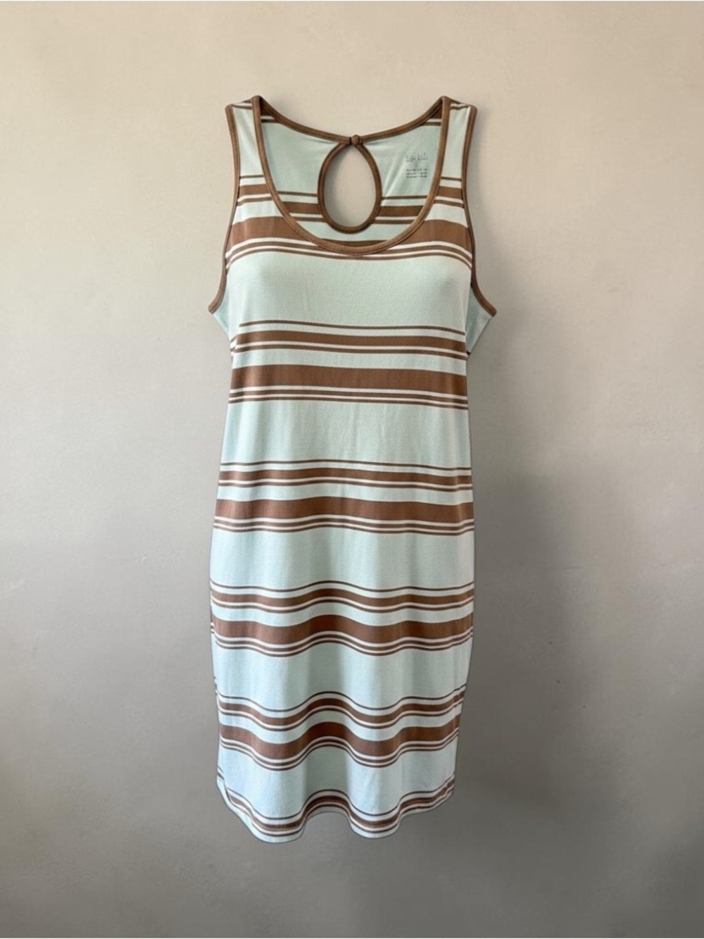 Horny Toad Striped Tank Midi Dress in Mint and Brown